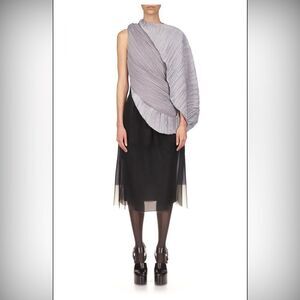 $650 MARINA MOSCONE Mini Bonded Bias Jersey Skirt In Black NWT